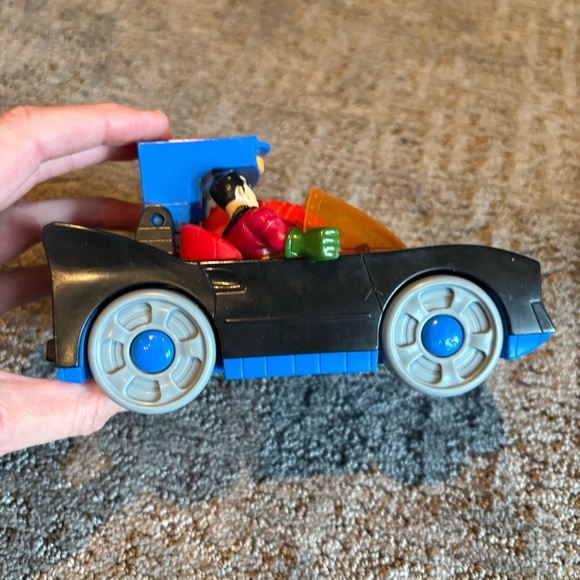 Fisher Price Imaginext DC Super Friends Batmobile Batman & Robin w/orange disc - Picture 5 of 8